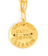 Beach Tag Charm Necklace – 18k Gold Plated - Lisi Lerch