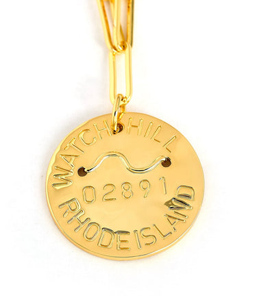 Beach Tag Charm Necklace – 18k Gold Plated - Lisi Lerch