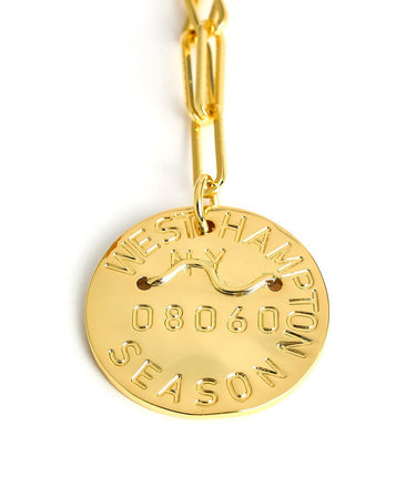 Beach Tag Charm Necklace – 18k Gold Plated - Lisi Lerch
