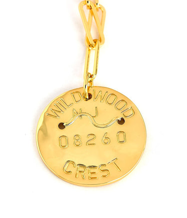 Beach Tag Charm Necklace – 18k Gold Plated - Lisi Lerch