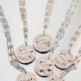 Beach Tag Charm Necklace – Silver - Paper Clip Chain - Lisi Lerch