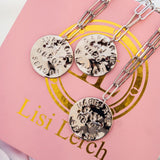 Beach Tag Charm Necklace – Silver - Paper Clip Chain - Lisi Lerch