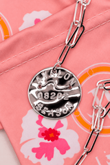 Beach Tag Charm Necklace – Sterling Silver Plated - Lisi Lerch