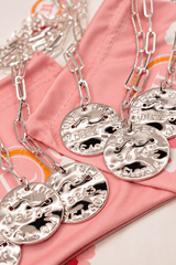 Beach Tag Charm Necklace – Sterling Silver Plated - Lisi Lerch