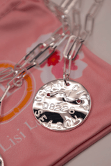 Beach Tag Charm Necklace – Sterling Silver Plated - Lisi Lerch
