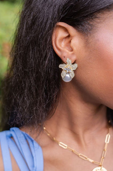 Beth - Rhinestone & Pearl Stud - Lisi Lerch