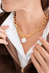 Betty Cotton Pearl Chain Necklace - Lisi Lerch
