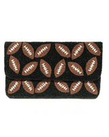 Black Football Beaded Clutch - Sample Sale- Final Sale - Lisi Lerch