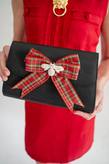 Black Molly - Red Tartan Bow with Tails- Small RS Bee - Lisi Lerch