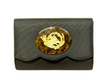 Black Scallop Ruby- Tort Oval with Fox and Horn- Sample Sale- Final Sale - Lisi Lerch