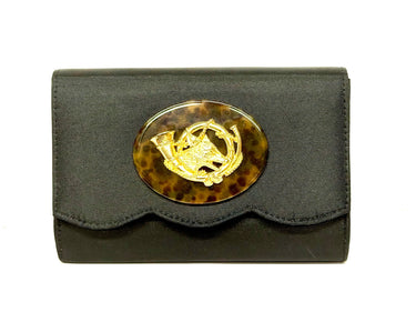 Black Scallop Ruby- Tort Oval with Fox and Horn- Sample Sale- Final Sale - Lisi Lerch