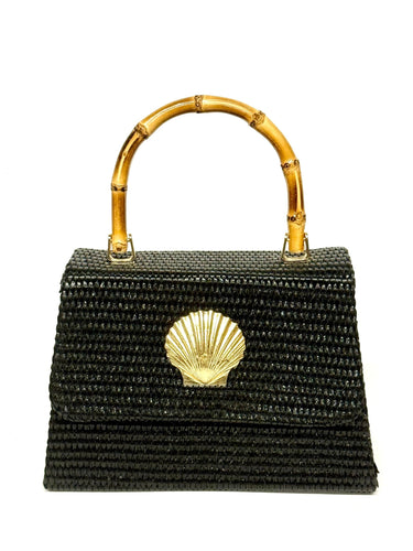 Black Straw Lulu- Scallop- Sample Sale- Final Sale - Lisi Lerch