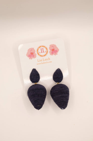 Black Thread-Wrapped Teardrop Earrings -Sample Sale- Final Sale - Lisi Lerch