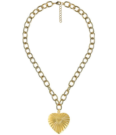 Cami Heart Necklace- 3D Puffy Heart- 18k Gold Plated - Lisi Lerch
