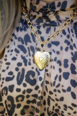 Cami Heart Necklace- 3D Puffy Heart- 18k Gold Plated - Lisi Lerch