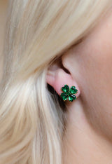 Catherine - Clover Stone Stud Earring - 18k Gold Plated - Darby Clark Collection - Lisi Lerch