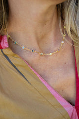 Chloe Bezel Necklace - 18k Gold Plated - Darby Clark Collection - Lisi Lerch