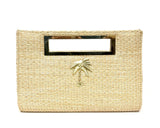 Chloe Clutch - Straw - Gold Charm - Lisi Lerch