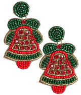 Christmas Bell Beaded Christmas Earring - Lisi Lerch