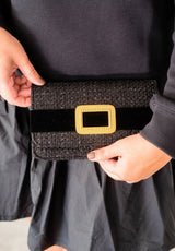 Coco Clutch - Black Velvet Band with Gold Buckle - Lisi Lerch