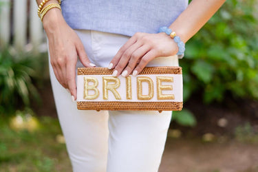 Colette Clutch - Embroidered Applique - Gold - Lisi Lerch