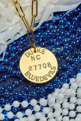 College Tag Charm Necklace - 18k Gold Plated Paper Clip Chain - Lisi Lerch