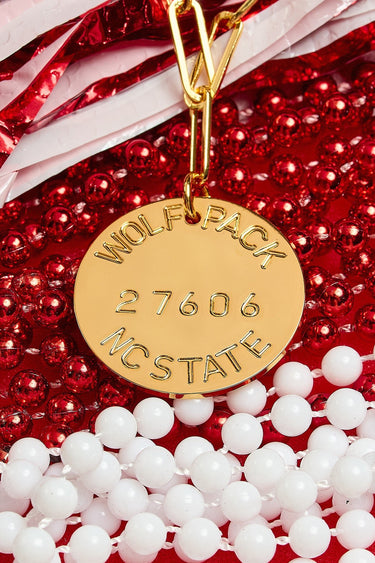 College Tag Charm Necklace - 18k Gold Plated Paper Clip Chain - Lisi Lerch