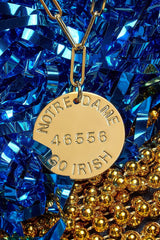 College Tag Charm Necklace - 18k Gold Plated Paper Clip Chain - Lisi Lerch