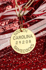 College Tag Charm Necklace - 18k Gold Plated Paper Clip Chain - Lisi Lerch