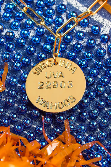 College Tag Charm Necklace - 18k Gold Plated Paper Clip Chain - Lisi Lerch