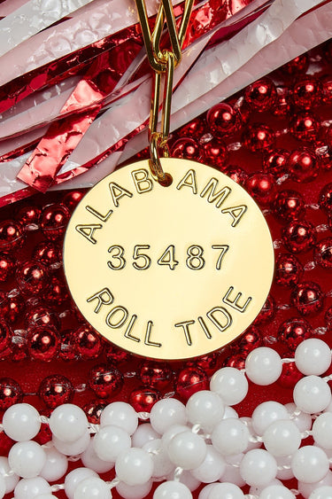 College Tag Charm Necklace - 18k Gold Plated Paper Clip Chain - Lisi Lerch