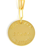 College Tag Charm Necklace - 18k Gold Plated Paper Clip Chain - Lisi Lerch