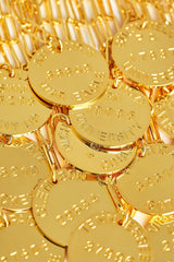 College Tag Charm Necklace - 18k Gold Plated Paper Clip Chain - Lisi Lerch