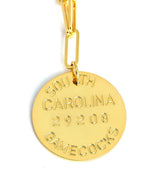 College Tag Charm Necklace - 18k Gold Plated Paper Clip Chain - Lisi Lerch