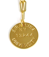 College Tag Charm Necklace - 18k Gold Plated Paper Clip Chain - Lisi Lerch