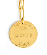 College Tag Charm Necklace - 18k Gold Plated Paper Clip Chain - Lisi Lerch