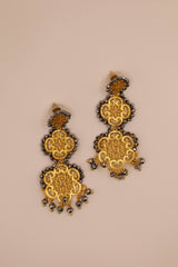 Disco & Gold Filigree Chandelier Earrings-Sample Sale- Final Sale - Lisi Lerch