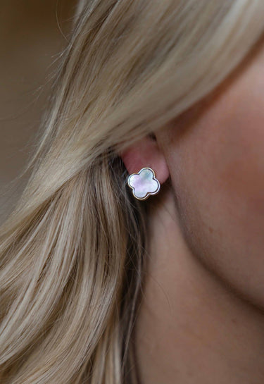 Elle - Clover Mother of Pearl Stud Earring - 18k Gold Plated - Darby Clark Collection - PreOrder - 11/20 - Lisi Lerch