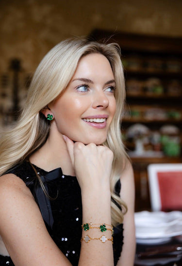 Elle - Mother of pearl Clover Adjustable Bracelet 18k Gold Plated - Darby Clark Collection - PreOrder - 11/20 - Lisi Lerch