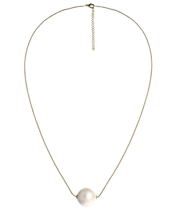 Evie - 14mm Cotton Pearl Stud Earring - 18k Gold Plated - Lisi Lerch