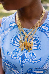 Fish - Beach Town - Small Paper Clip Chain Necklace - 18k Gold Plated 18 Inches - Lisi Lerch