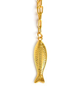 Fish Beach Town Small Paper Clip Chain Necklace - Lisi Lerch