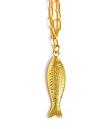 Fish Beach Town Small Paper Clip Chain Necklace - Lisi Lerch