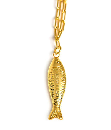 Fish Beach Town Small Paper Clip Chain Necklace - Lisi Lerch