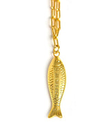 Fish Beach Town Small Paper Clip Chain Necklace - Lisi Lerch