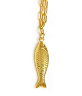 Fish Beach Town Small Paper Clip Chain Necklace - Lisi Lerch