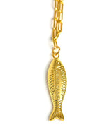 Fish Beach Town Small Paper Clip Chain Necklace - Lisi Lerch