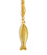 Fish Beach Town Small Paper Clip Chain Necklace - Lisi Lerch