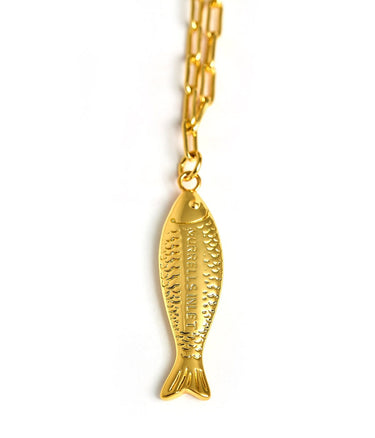 Fish Beach Town Small Paper Clip Chain Necklace - Lisi Lerch