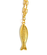 Fish Beach Town Small Paper Clip Chain Necklace - Lisi Lerch